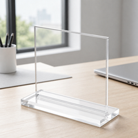 Support de Présentation de Cartes de Visite en Acrylique Personnalisé pour Publicité Moderne, Présentoir de Magasin, Clip Format A4 4mm, Plaque de Bureau