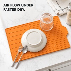 Tappetino in Silicone <span class=keywords><strong>per</strong></span> Asciugatura Piatti con Scarico 59,7 X 39,5cm, Tappetino Antiscivolo <span class=keywords><strong>per</strong></span> <span class=keywords><strong>Lavello</strong></span> <span class=keywords><strong>Cucina</strong></span> - Product Image 4