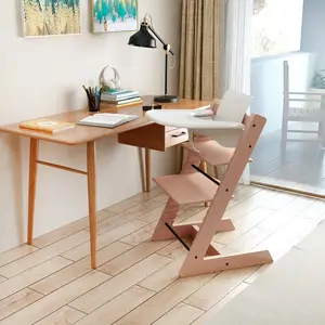 Kids Chair Wood Wooden Baby Feeding High Chair Learning Desk Baby High Chair