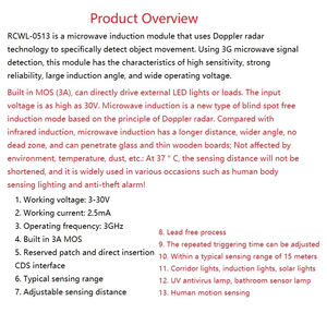 RCWL-0513 <span class=keywords><strong>détecteur</strong></span> d'induction intelligent <span class=keywords><strong>de</strong></span> module <span class=keywords><strong>de</strong></span> commutateur d'induction <span class=keywords><strong>de</strong></span> corps humain <span class=keywords><strong>de</strong></span> radar à micro-ondes peut directement allumer la bande - Product Image 6
