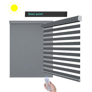 Stores à enroulement sans fil à double couche avec télécommande personnalisée, stores électriques à ressort, stores solaires à panneaux solaires alimentés par batterie Wifi Tuya - Product Image 1