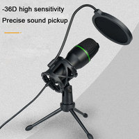 3.5mm/USB filaire bureau trépied micro stéréo condensateur Microphone Studio rvb Youtube vidéo conférence équipement en direct professionnel