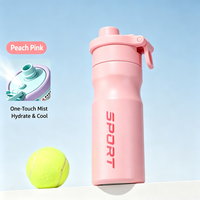 Bouteilles d'eau isothermes en acier inoxydable à double paroi avec logo personnalisé, gourde sport à pulvérisation sous vide avec paille pour l'école et les voyages