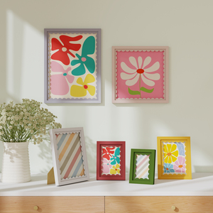 Nhà Máy Bán buôn hình sóng khung ảnh, hình sóng tối giản cardstock Máy tính để bàn khung ảnh hiển thị đứng - Product Image 1