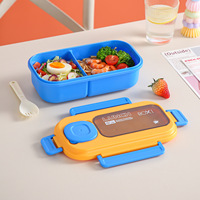 Boîte à lunch double couche en acier inoxydable 304 pour étudiants, portable, compatible micro-ondes, pour repas légers, idéale pour le bureau et les étudiants