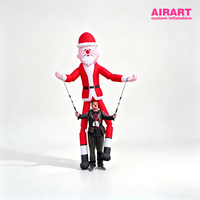 Marionnette gonflable de Père Noël de 3 m de haut, personnalisable, pour les activités de boîte aux lettres de Noël, les fêtes et les événements.