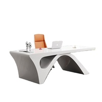 Bureau de direction de luxe 2000 mm avec bibliothèque intégrée, combinaison de style premium pour centre financier