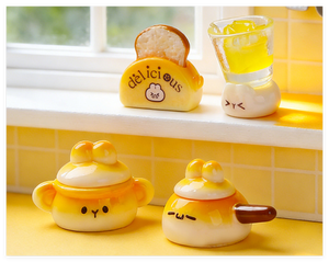 Artículos Pequeños para Decoración de Casas de Muñecas, Miniatura de Cocina, Taza, Banco de Cocina, Wok, Conejo, Cafetera - Product Image 6
