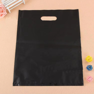 Venta al por mayor ropa bolsa de mano de plástico bolsas de mano sin logotipo Color puro regalo compras bolsa de embalaje bolsa reciclable - Product Image 3