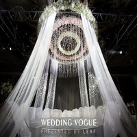 Voilages de plafond blancs en tissu mousseline pour mariage, rideaux de fond pour cérémonie, arche, fête, décoration de scène