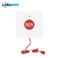 Dispositif d'alerte d'urgence LoRaWAN haute performance LAB5 avec bouton SOS, cordon de tirage, communication + piles AAA remplaçables, portée 10 km+