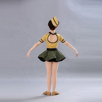 Costumes de danse Jazz & Tap & Hip Hop vert foncé avec corsage à paillettes dorées Costumes de danse Jazz Hip Hop pour Costume de danse latine