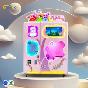 cotton candy machine robot with sprinkler Robot fully automatic cotton candy vending machine for sale