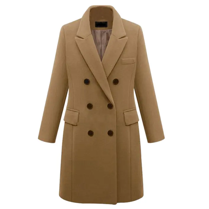 Faux Fabric Women's Plus Size Winter Loose Fur Belted Cashmere Elegant Wool Long Ladies Woolen Overcoat Coat For Women
