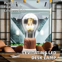 Lampe de bureau LED à lévitation magnétique moderne en ABS, alimentée par USB/batterie rechargeable, mini veilleuse à intensité variable et à changement de couleur 50000 FCC