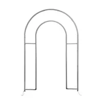 Support de toile de fond en métal personnalisé avec cadre en arche ouverte et housse en tissu pour la décoration de mariage, d'anniversaire ou d'événement