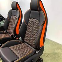 Siège de voiture sport de haute qualité en cuir noir avec revêtement PVC, design de course simulé