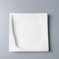 Assiette en porcelaine blanche avec logo personnalisé, design de luxe, 8-14 pouces, écologique, en stock, pour les fêtes et la maison