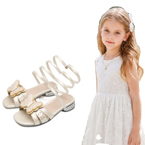 Sandalias de Princesa con Lentejuelas y Adornos de Mariposas para Niñas, con Tira en el Tobillo, Tacón <span class=keywords><strong>Bajo</strong></span>, Suela Suave y Antideslizante - Product Image 1