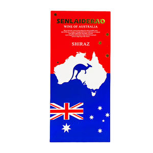 Etiqueta autoadhesiva privada personalizada, etiqueta roja de <span class=keywords><strong>alcohol</strong></span> con impresión personalizada, etiqueta adhesiva para botellas de vino - Product Image 1