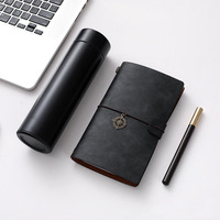 Ensemble de bloc-notes rechargeable A6 personnalisé, cadeau d'entreprise promotionnel en gros, avec stylo et bouteille d'eau en acier inoxydable, coffret cadeau