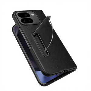 Funda a prueba de golpes con soporte para <span class=keywords><strong>Google</strong></span> Pixel 10 Pro Fold, cubierta de cuero delgada con soporte oculto, sin protección de bisagra - Product Image 1