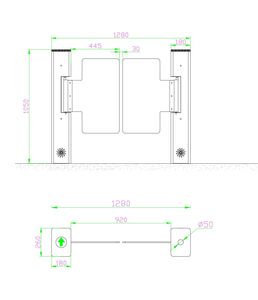 Nhận dạng khuôn mặt thông minh Swing turnstile kiểm soát truy cập cổng tốc độ quản lý lối vào an ninh - Product Image 4