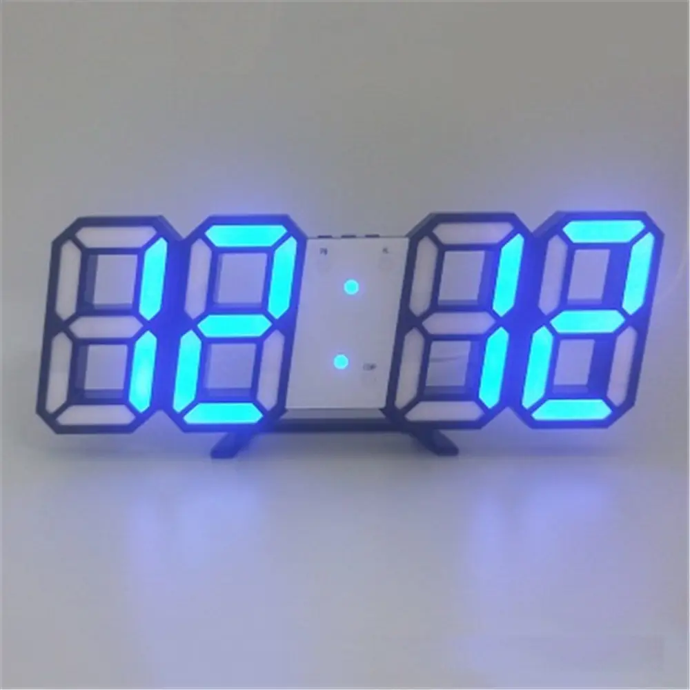 3D Led Digital Wall Clock Modern Design Desktop Nightlight Alarm Clocks Saat reloj de pare Table Living Room Bedroom Home Decor