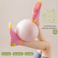 Chaussettes antidérapantes en coton avec logo personnalisé, design gratuit, pour trampoline, yoga, sol, pour femmes, hommes, enfants, MOQ 30