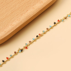 European American Style Mixed <b>Color</b> <b>Beaded</b> Anklet Zinc Alloy Women Beach Foot Ornament CA10010MG - Product Image 3