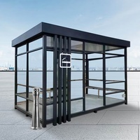 Abri à fumer extérieur en structure métallique - Cabine à fumer ventilée et fermée pour parcs de bureaux et zones commerciales
