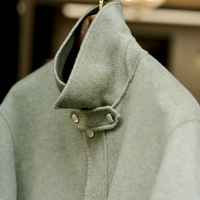 Blouson Bomber Unisexe en Cachemire Double Face Fait Main avec Fermeture Éclair et Boutons Pression, Col Montant, Style Vintage, Vêtement d'Hiver Chaud et Coupe-Vent