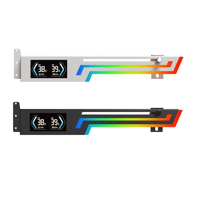 Gamer-X Graphics Card GPU Holder 5V 3Pin ARGB Video Card Bracket with Smart Temperature Display VGA Holder PVC Material in Stock