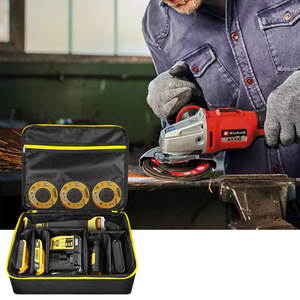 <b>Tool</b> <b>Bag</b> For Angle Grinder Accessories Multi Compartment Storage Case With Top Handle 37x28x8cm Yellow Nylon Lining - Product Image 2