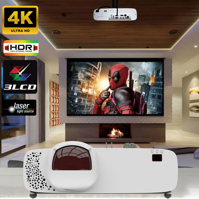 Ultra 4K 5200 Lumens Short Throw Home Cinema Projector Beamer