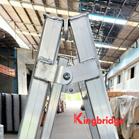 Échelles pliantes industrielles portables en alliage d'aluminium T6061 de 4,2 m, pieds réglables, plateforme à double planche de 450 mm de large, robuste