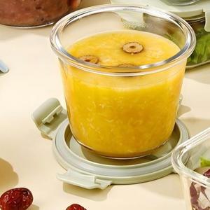 <span class=keywords><strong>Set</strong></span> Wadah Penyimpanan Makanan Dapur Kaca Borosilikat dengan Tutup 4 X 700 ml Kedap Udara Bebas BPA Anti Bocor Aman untuk Microwave dan Mesin Cuci Piring - Product Image 5