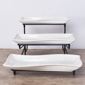 Precios de fábrica, soporte duradero para platos de pastel de 3 niveles, platos de cena a granel baratos de cerámica con estante - Product Image 4