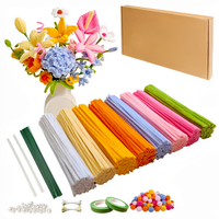 Fil de chenille en polyester de haute qualité, 30 cm, 8 mm d'épaisseur, 60 couleurs, pour la Saint-Valentin, kit de fleurs artisanales, fils floraux RP