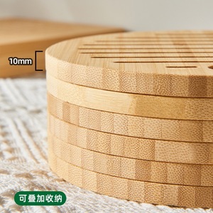 Manteles Redondos de Bambú Aislantes del Calor para Vajilla y Uso en la Cocina - Product Image 2