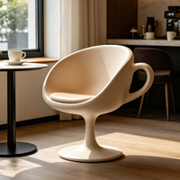 Chaise en plastique moderne personnalisée en forme de tasse à café, design créatif pour jardin, hôtel, aéroport, café, salon, décoration artistique