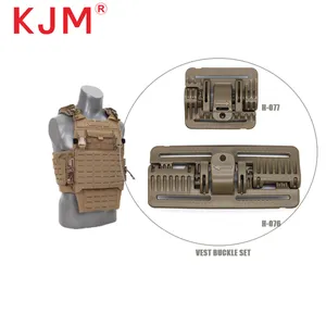 Custom Logo Pom Nylon Webbing Tactical Molle Clip Module Vest Plate Carrier With 40mm Quick Release Buckle