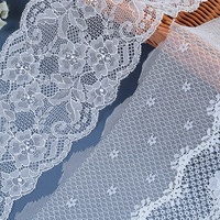 Dentelle en nylon blanc personnalisable, tricotée chaîne, brodée, accessoire pour lingerie et robes, garniture en dentelle à double cils