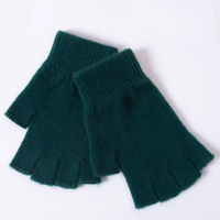 Gants mi-doigts en laine mérinos pour homme, chauds pour l'hiver, mitaines tendance pour enfants, gants sans doigts en tricot pour femme, gants en cachemire côtelés