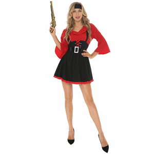 Costume <span class=keywords><strong>da</strong></span> Pirata per Donna, Abito Rosso Sexy, Costumi di Halloween per Adulti - Product Image 6