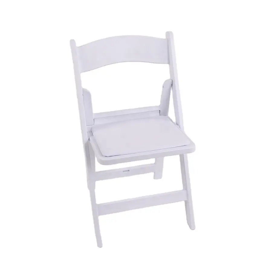 Americana Outdoor Adult Wimbledon White Padded Resin Folding Wedding Chair for Event