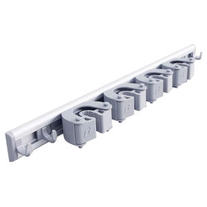 Soporte de Pared para Escoba y Trapeador, Ahorro de Espacio, con 4 Ganchos, Material ABS, Gris, Organizador de Baño, Gran Venta - Product Image 5
