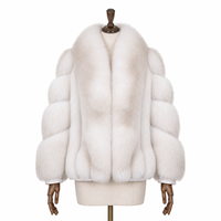 Manteau de mariée volumineux en fourrure de renard Palomino Cross, fourrure entière, court, simple boutonnage, teint uni, pour femme, manches régulières, idéal pour l'hiver
