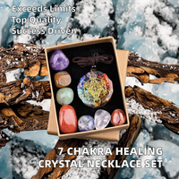 Caja de Regalo de Piedras Curativas de 7 Chakras, Ecológicas, Pulimentadas y Grabadas, Cristal Natural de Forma Irregular, Energía Curativa, Venta al Por Mayor