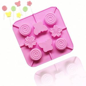 Molde de Silicona Ecológico para Piruletas y Caramelos Duros, con 8 Cavidades en Forma de Mariposa y Redondas, Muestra Gratuita de Fábrica, OEM/ODM - Product Image 1